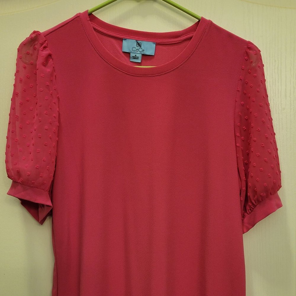 Pink Puff Sleeve Blouse